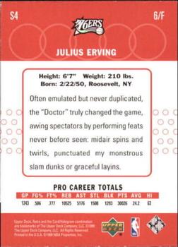 1999-00 Upper Deck Retro - Old School/New School Parallel #S4 Julius Erving Back