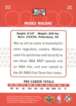 1999-00 Upper Deck Retro - Old School/New School Parallel #S12 Moses Malone Back