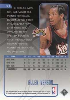 1999-00 Upper Deck Ultimate Victory - Scorin' Legion #SL7 Allen Iverson Back