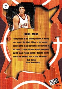 2000 Press Pass - Breakaway #BA2 Chris Mihm Back