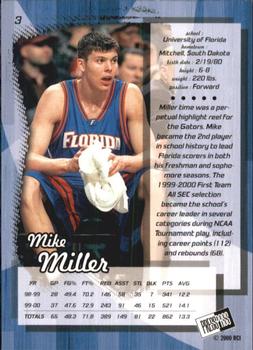 2000 Press Pass - Gold Zone #3 Mike Miller Back