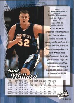 2000 Press Pass - Gold Zone #26 Brad Millard Back