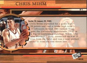 2000 Press Pass - In the Paint #IP1 Chris Mihm Back
