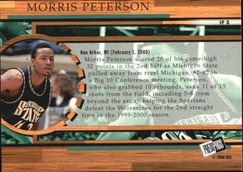 2000 Press Pass - In the Paint #IP3 Morris Peterson Back