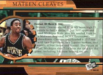 2000 Press Pass - In the Paint Die Cut #IP2 Mateen Cleaves Back