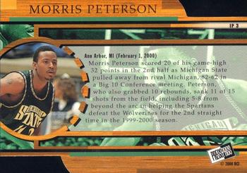 2000 Press Pass - In the Paint Die Cut #IP3 Morris Peterson Back