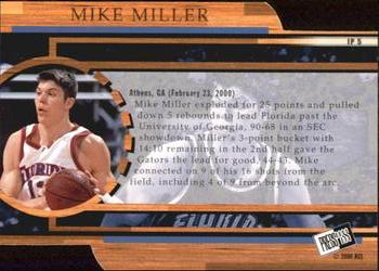 2000 Press Pass - In the Paint Die Cut #IP5 Mike Miller Back