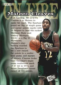 2000 Press Pass - On Fire #OF5 Mateen Cleaves Back