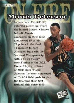 2000 Press Pass - On Fire #OF7 Morris Peterson Back
