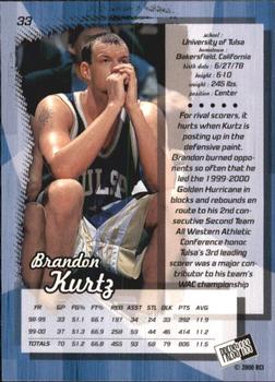 2000 Press Pass - Torquers #33 Brandon Kurtz Back