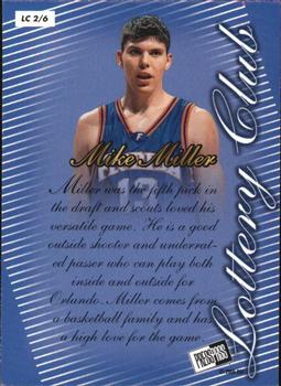 2000 Press Pass SE - Lottery Club #LC 2 Mike Miller Back
