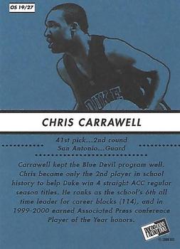 2000 Press Pass SE - Old School #OS19 Chris Carrawell Back