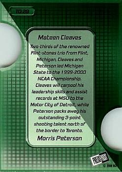 2000 Press Pass SE - Two on One #TO 2B Mateen Cleaves / Morris Peterson Back