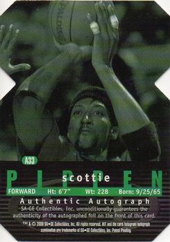 2000 SAGE HIT - Autographs Emerald Cut #A33 Scottie Pippen Back