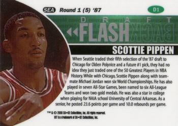 2000 SAGE HIT - Draft Flashbacks Emerald #D1 Scottie Pippen Back