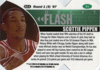 2000 SAGE HIT - Draft Flashbacks Emerald Cut #D1 Scottie Pippen Back