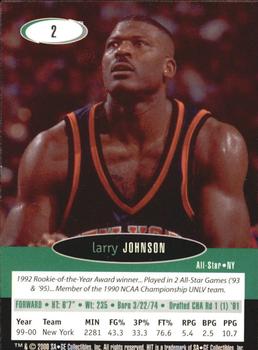2000 SAGE HIT - NRG #2 Larry Johnson Back