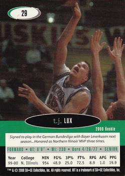 2000 SAGE HIT - NRG #29 T.J. Lux Back