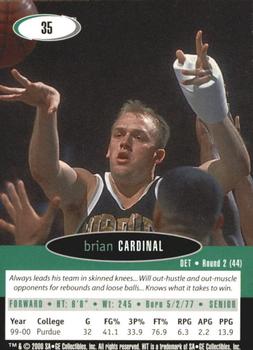 2000 SAGE HIT - NRG #35 Brian Cardinal Back