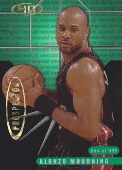 2000 SAGE HIT - Prospector Emerald #P15 Alonzo Mourning Front
