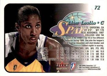 2000 SkyBox Dominion WNBA - Extra #72 Lisa Leslie Back
