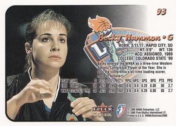 2000 SkyBox Dominion WNBA - Extra #93 Becky Hammon Back
