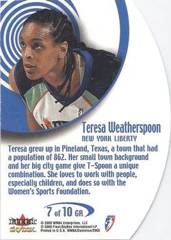 2000 SkyBox Dominion WNBA - Girls Rock #7 GR Teresa Weatherspoon Back