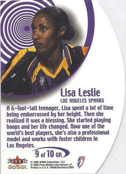 2000 SkyBox Dominion WNBA - Girls Rock #9 GR Lisa Leslie Back