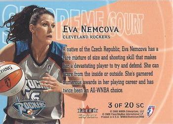 2000 SkyBox Dominion WNBA - Supreme Court #3 SC Eva Nemcova Back