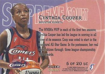 2000 SkyBox Dominion WNBA - Supreme Court #5 SC Cynthia Cooper Back