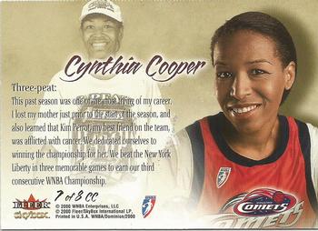 2000 SkyBox Dominion WNBA - The Cooper Collection #7 CC Cynthia Cooper Back