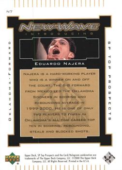 2000 SP Top Prospects - New Wave #N7 Eduardo Najera Back
