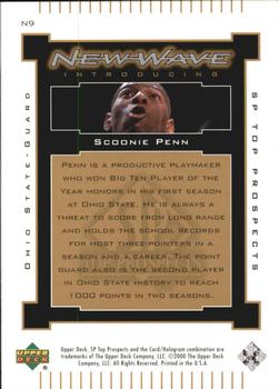 2000 SP Top Prospects - New Wave #N9 Scoonie Penn Back