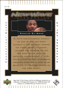 2000 SP Top Prospects - New Wave #N19 Khalid El-Amin Back
