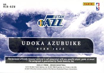 2020-21 Panini Origins - Rookie Jersey Autographs #RJA-AZU Udoka Azubuike Back