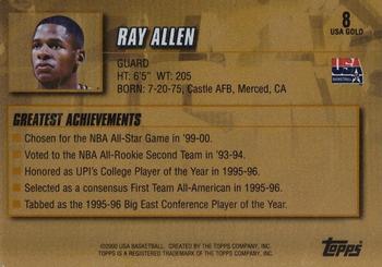 2000 Topps Team USA - Gold #8 Ray Allen Back