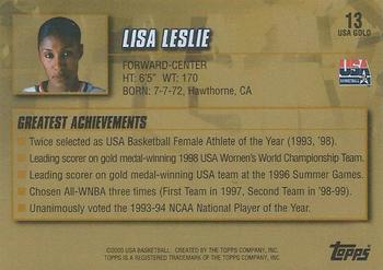 2000 Topps Team USA - Gold #13 Lisa Leslie Back