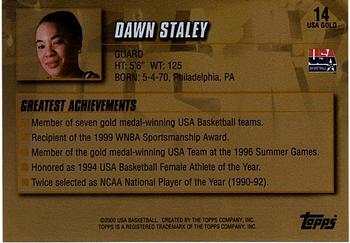 2000 Topps Team USA - Gold #14 Dawn Staley Back