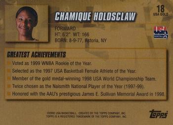 2000 Topps Team USA - Gold #18 Chamique Holdsclaw Back