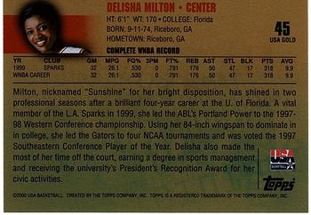 2000 Topps Team USA - Gold #45 DeLisha Milton Back