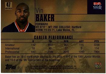 2000 Topps Team USA - Gold #47 Vin Baker Back