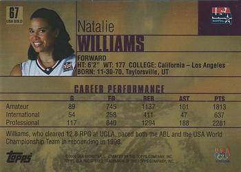2000 Topps Team USA - Gold #67 Natalie Williams Back