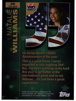 2000 Topps Team USA - Gold #85 Natalie Williams Back