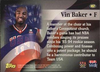 2000 Topps Team USA - National Spirit #NS7 Vin Baker Back