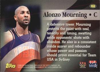 2000 TOPPS USA ALONZO MOURNING NATIONAL SPIRIT OLYMPIC BASKETBALL CARD #NS8 