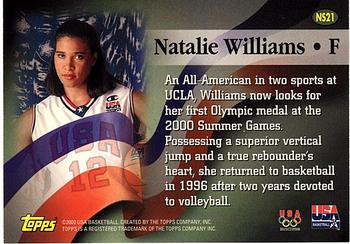 2000 Topps Team USA - National Spirit #NS21 Natalie Williams Back
