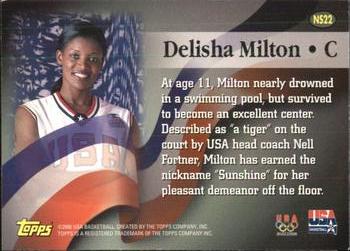 2000 Topps Team USA - National Spirit #NS22 DeLisha Milton Back