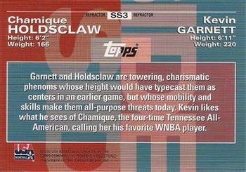 2000 Topps Team USA - Side by Side Refractor/Refractor #SS3 Kevin Garnett / Chamique Holdsclaw Back