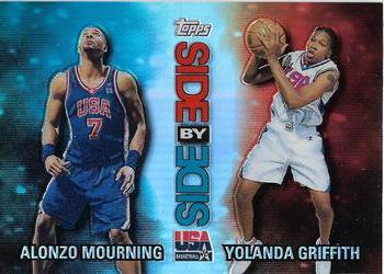 2000 Topps Team USA - Side by Side Refractor/Refractor #SS10 Alonzo Mourning / Yolanda Griffith Front