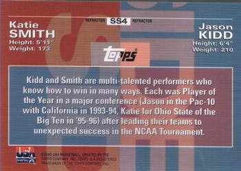 2000 Topps Team USA - Side by Side Refractor/Refractor #SS4 Jason Kidd / Katie Smith Back